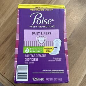 Poise Daily Liners Regular Length Very Light Absorbency 126 Ct